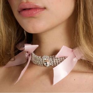 Reign of Diamonds Choker by Stonehart Jewelry in blush pink